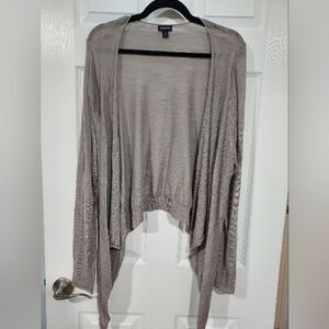 Torrid Taupe Slub Cardigan Drape Front Sweater in Size 3 /22-24